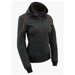 Milwaukee Leather MPL2764 Women’s Black Soft Shell Motorcycle Jacket Large